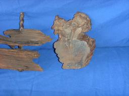 4 pieces wood display items