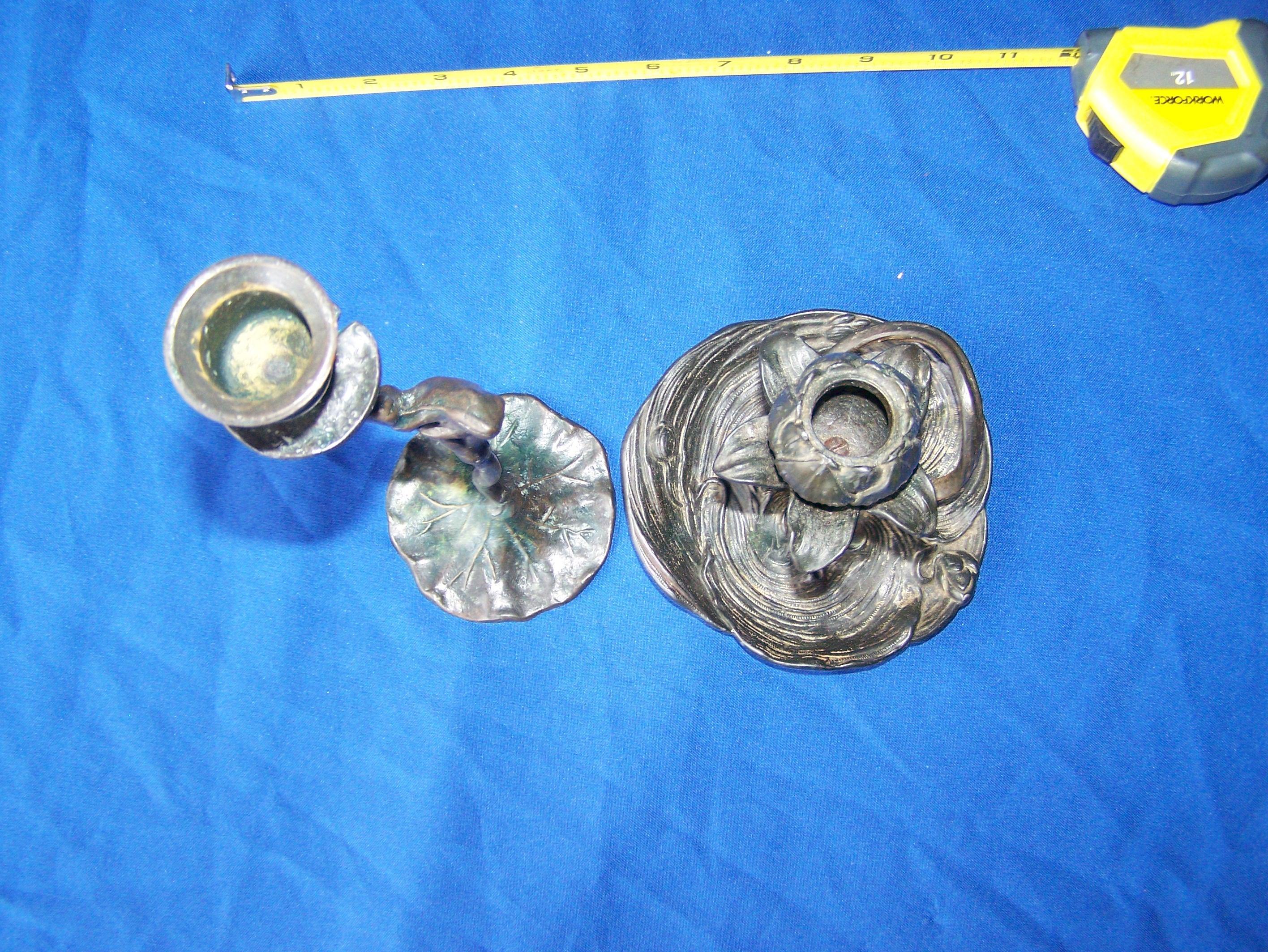 2  floral candleholders