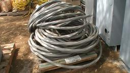 Pallet of wire four strand aluminum appears to be continuous