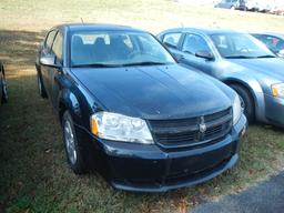 2010 DODGE AVENGER 4-DOOR CAR, 91,763 mi,  V6 GAS, AUTOMATIC, PS, AC S# 1B3