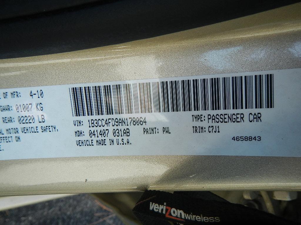 2010 DODGE AVENGER 4-DOOR CAR, 69,721 mi,  V6 GAS, AUTOMATIC, PS, AC S# 1B3