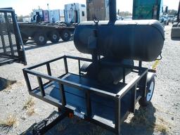 PORTABLE BARBECUE SMOKER GRILL TRAILER,  SINGLE AXLE, FIRE BOX S# N/A