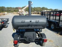 PORTABLE BARBECUE SMOKER GRILL TRAILER,  SINGLE AXLE, FIRE BOX S# N/A