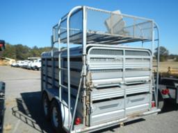 2010 PONDEROSA LIVESTOCK TRAILER,  12', TANDEM AXLE, REMOVEABLE UPPER DECK