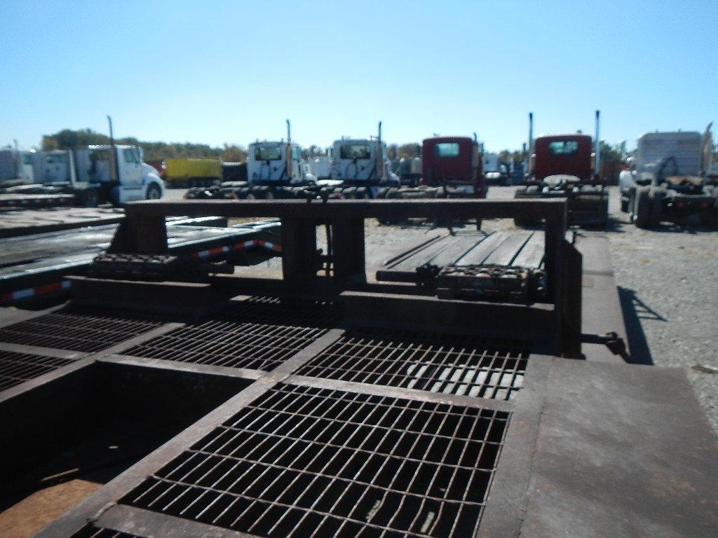 SHOPBUILT LOWBOY TRAILER,  (3) 7,000-LB AXLES, 20' DECK, DOVETAIL WITH RAMP