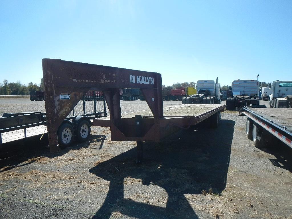 1984 KALYN FLATBED TRAILER,  GOOSENECK, 32', TANDEM AXLE DUALS, ELECTRIC BR