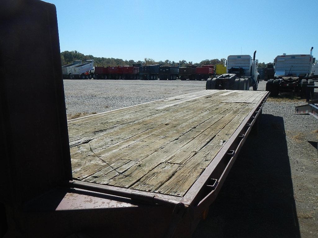 1984 KALYN FLATBED TRAILER,  GOOSENECK, 32', TANDEM AXLE DUALS, ELECTRIC BR