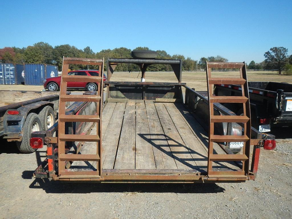 1996 LASE GOOSENECK TRAILER,  14', TANDEM 7,000 LB AXLES, ELECTRIC FOLDING