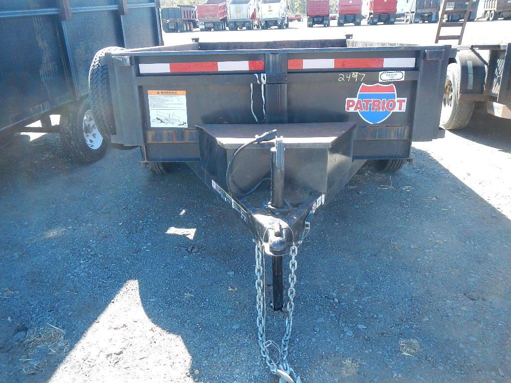 2016 PATRIOT HYDRAULIC DUMP TRAILER,  6' X 10', TANDEM AXLE, SPRING SUSPENS