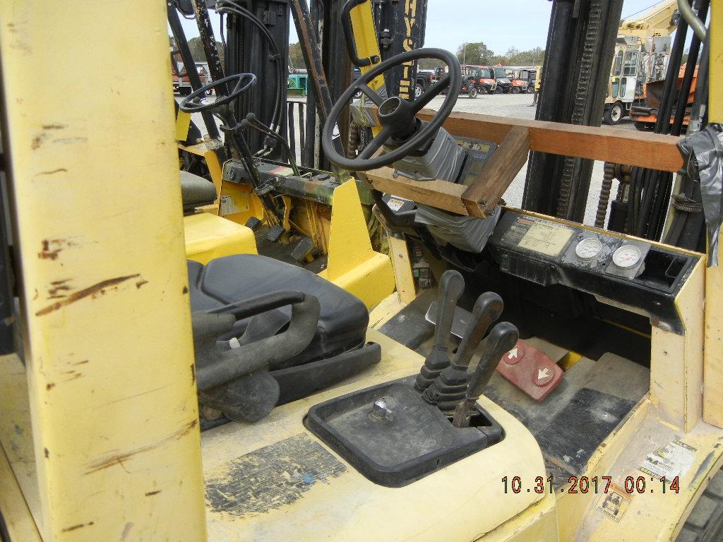 HYSTER H50XM FORKLIFT,  4800 LB CAPACITY, 189" LIFT HEIGHT, LP GAS, PNEUMAT