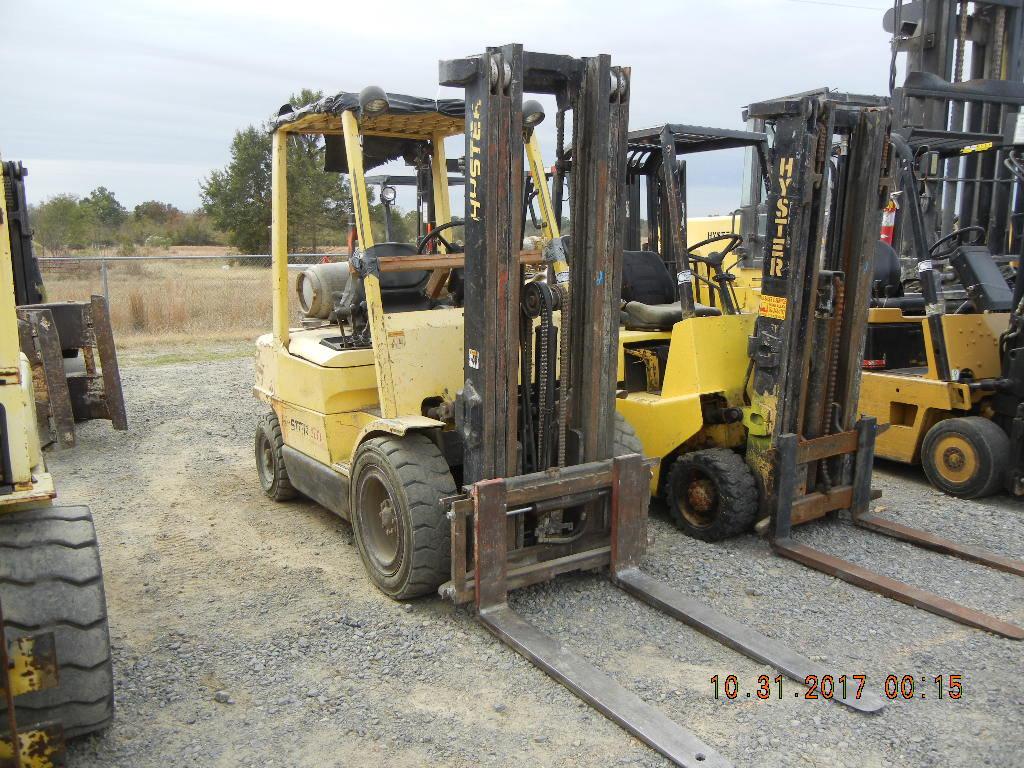 HYSTER H50XM FORKLIFT,  4800 LB CAPACITY, 189" LIFT HEIGHT, LP GAS, PNEUMAT