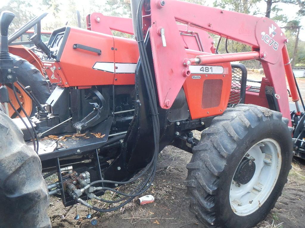 MASSEY FERGUSON 481 WHEEL TRACTOR, 1763 hrs,  4X4, ROPS CANOPY, MASEY 1070