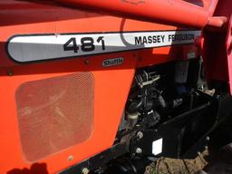 MASSEY FERGUSON 481 WHEEL TRACTOR, 1763 hrs,  4X4, ROPS CANOPY, MASEY 1070