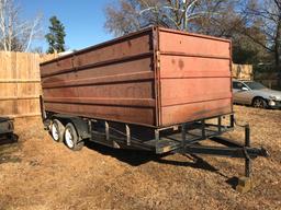 M E B 16’ Trash Trailer – Tandem Axle, 4’ Sheet Metal Walls, 2” Receiver, S