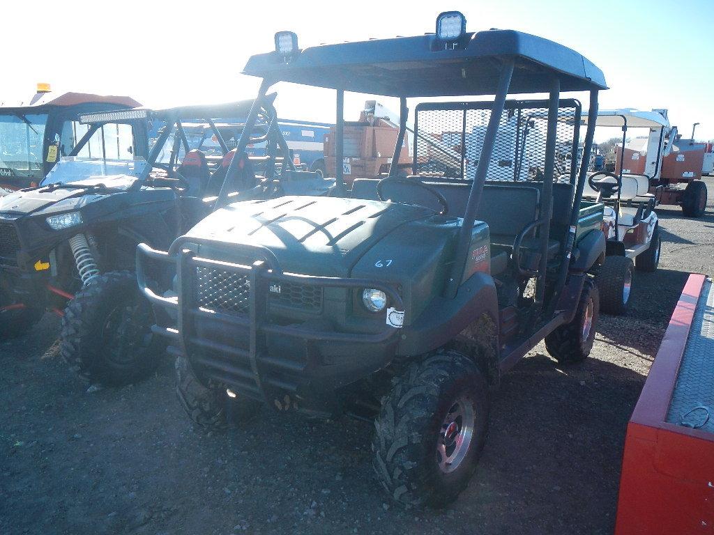 KAWASAKI 4010 MULE SIDE BY SIDE ATV,  2-SEATER, GAS ENGINE, ROOF