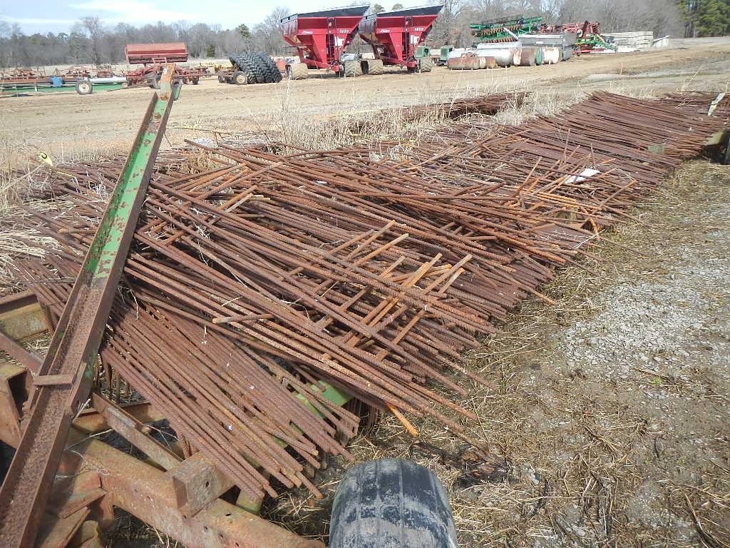 4 WHEEL TRAILER WITH LOT OF REBAR LEVEE GATES