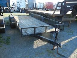 SHOPBUILT TRAILER,  BUMPER PULL, 18', TANDEM AXLE, ANGLE IRON SIDE RAIL, NE