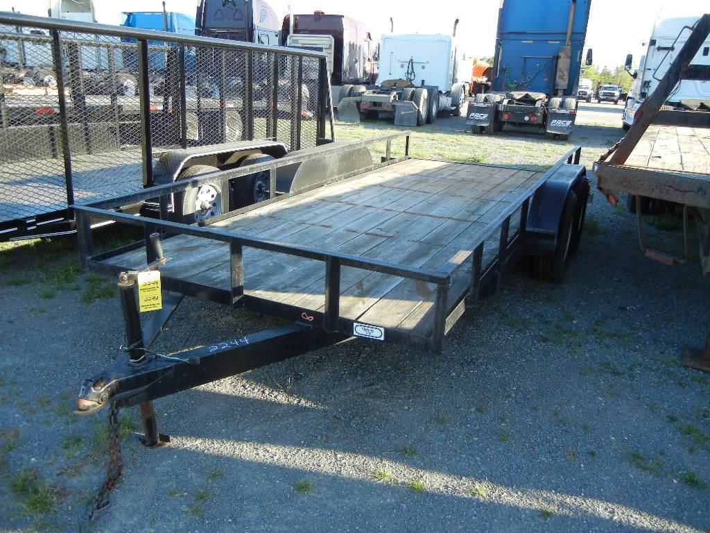 SHOPBUILT TRAILER,  BUMPER PULL, 18', TANDEM AXLE, ANGLE IRON SIDE RAIL, NE