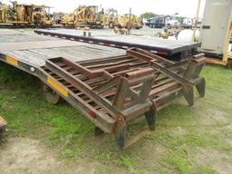 SHOPBUILT RAIL TRAILER,  PINTLE HITCH, 30', DOVETAIL, WITH FOLDING RAMPS