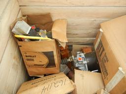 CRATE WITH HARSCO PARTS, EXHAUST, VALVES AND MISCELLANEOUS