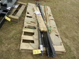 PALLET WITH (2) TOW BARS, ANGLE CAB MOUNTS  AND (1) TRIPP AXLE