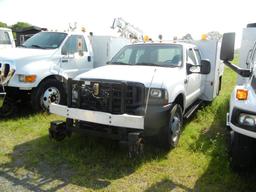 2002 FORD F-550 SERVICE TRUCK,  CREW CAB, POWERSTROKE DIESEL, AT, PS, AC, H