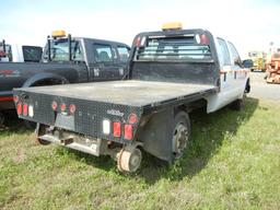 2007 FORD F-350 FLATBED TRUCK, 128,000+ mi,  HY-RAIL, 4 X 4, CREW CAB, V8 G