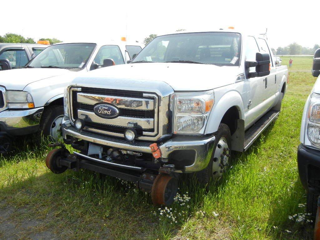 2011 FORD F-250 XLT PICKUP TRUCK, 184,000+ mi,  CREW CAB, 4 X 4, HARSCO 150