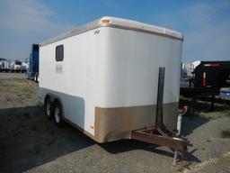 2006 PACE ENCLOSED TRAILER,  14', TANDEM AXLE, SWING DOOR S# 040892