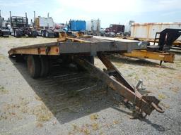 SHOPBUILT EQUIPMENT TRAILER,  PINTLE HITCH, 20', TANDEM AXLE, DUAL WHEELS,