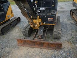 2014 JOHN DEERE 17D MINI EXCAVATOR, meter shows 1566 hrs,  CANOPY, RUBBER T