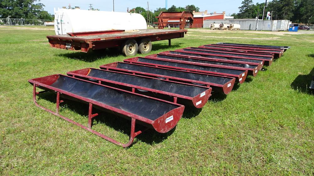 (2) PRIEFERT 10' BUNK FEED TROUGH,  WITH POLY LINER