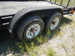 SHOP BUILT 18' UTILITY TRAILER,  TAMDEN AXLE, ELECT BRAKE, 4' FOLDING RAMP,