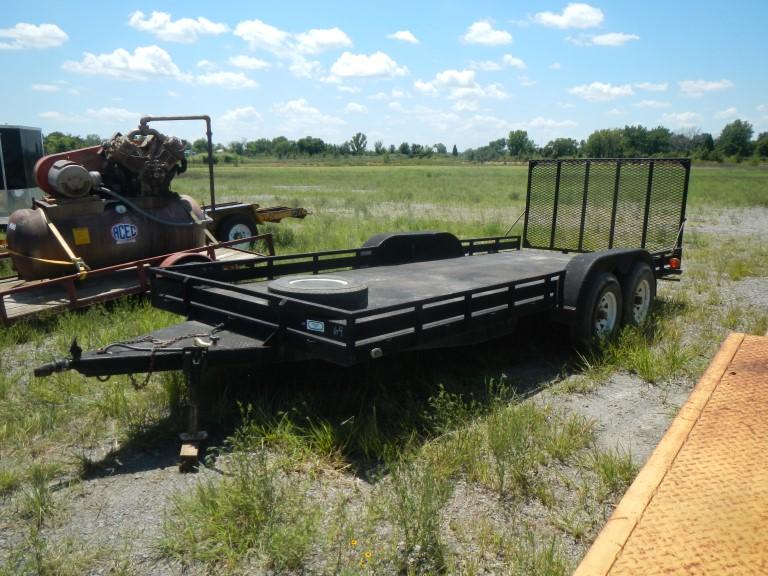 SHOP BUILT 18' UTILITY TRAILER,  TAMDEN AXLE, ELECT BRAKE, 4' FOLDING RAMP,