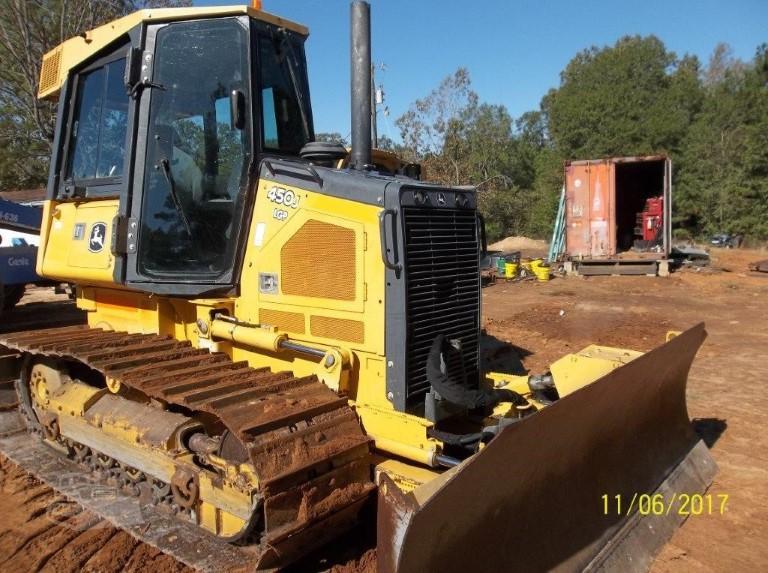 2011 JOHN DEERE 450J LGP CRAWLER DOZER, 4,982 hrs,  CAB, AC, 6 WAY BLADE, S