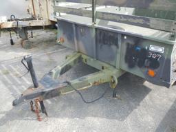 MILITARY TAG TRAILER,  6'6" X 9', SINGLE AXLE, SIDEBOARDS (GREEN CAMO) S# N