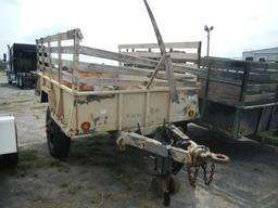 MILITARY TAG TRAILER,  PINTLE HITC, 6'6" X 9', SINGLE AXLE, SIDEBOARDS, AIR