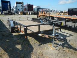 2018 BARLOW UTILITY TRAILER,  16'X17", ANGLE IRON SIDE RAIL, TANDEM AXLE SI