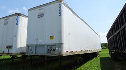 1993 FRUEHAUF 53' VAN TRAILER,  SLIDING TANDEMS ON SPRINGS, 22.5 TIRES ON B