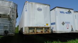 1991 FRUEHAUF 53' VAN TRAILER,  SLIDING TANDEMS ON SPRINGS, 24.5 TIRES ON B