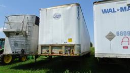 1991 FRUEHAUF 53' VAN TRAILER,  SLIDING TANDEMS ON SPRINGS, 24.5 TIRES ON B