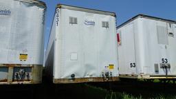 1994 FRUEHAUF 53' VAN TRAILER,  SLIDING TANDEMS ON SPRINGS, 24.5 TIRES ON B