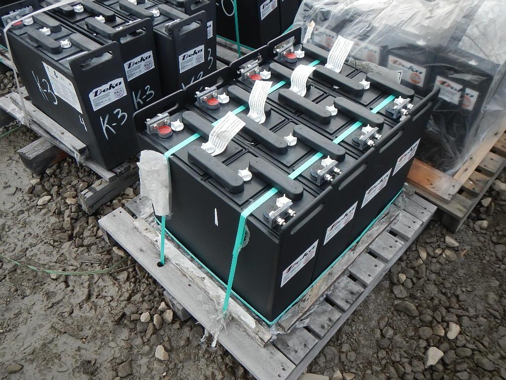 PALLET WITH (4) DEKA BATTERIES, 72-VOLT