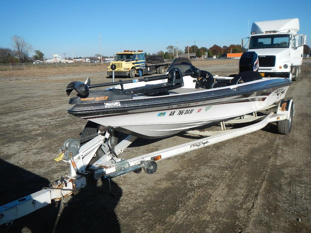 2002 PRO CRAFT 190 SOPER PRO BASS BOAT,  MERCURY 150-HP OUTBOARD MOTOR, POW