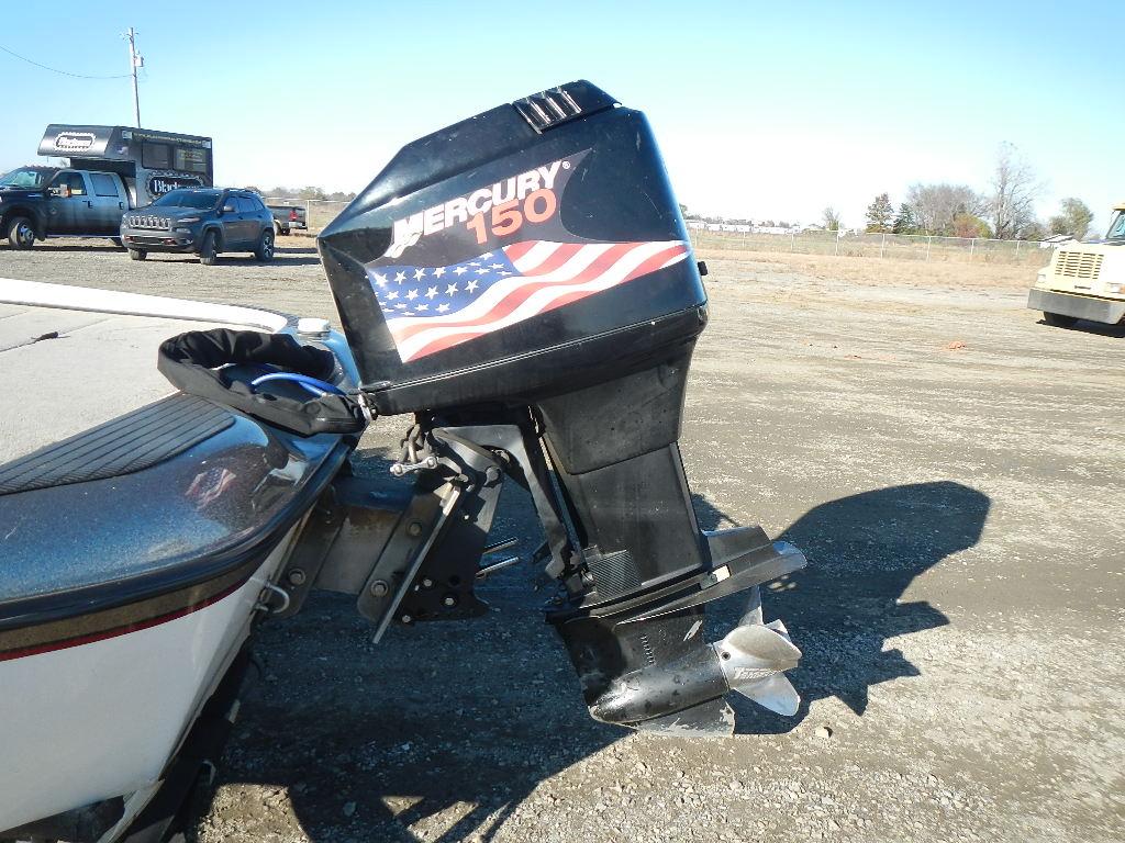 2002 PRO CRAFT 190 SOPER PRO BASS BOAT,  MERCURY 150-HP OUTBOARD MOTOR, POW