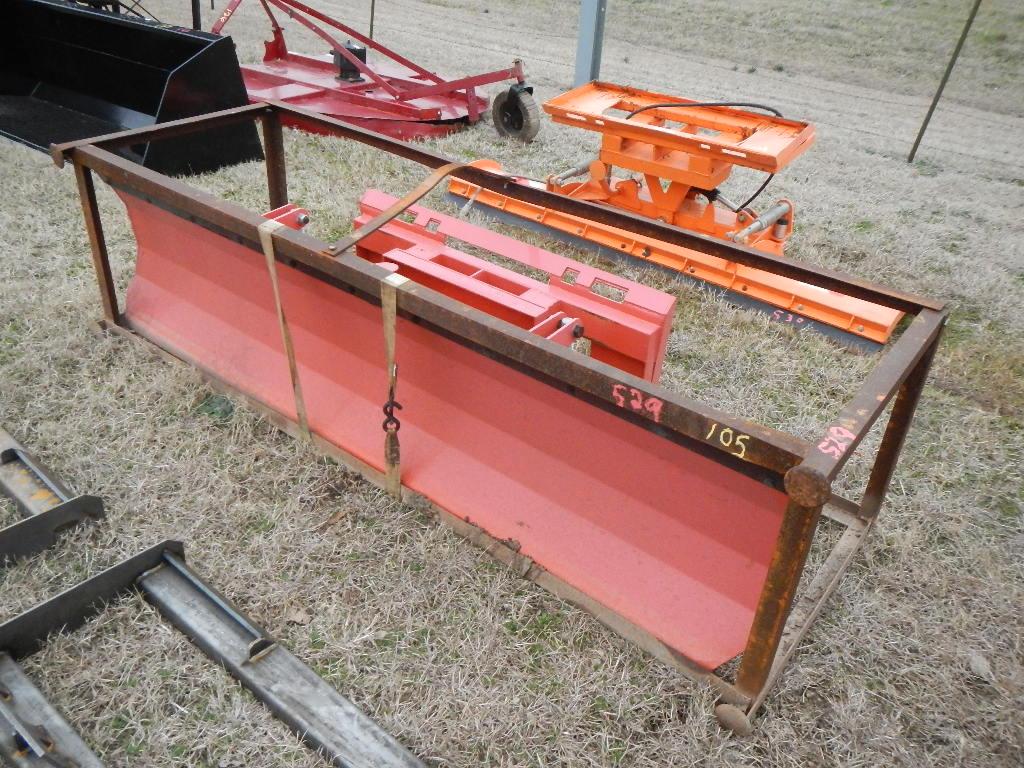 TMG 96" SKID STEER DIRT BLADE,  HYDRAULIC ANGLE, (ORANGE)