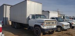 CHEVROLET 70 BOX TRUCK,  16' BED, 5+2 SPEED, SHELVING INSIDE, SINGLE AXLE D