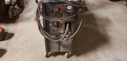 LINCOLN 216 POWER MIG WELDER,  WITH LEADS & MISCELLANEOUS