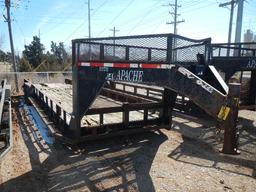 2005 APACHE 30' LOWBOY GOOSENECK TRAILER,  TANDEM AXLES WITH SINGLES, TOP C