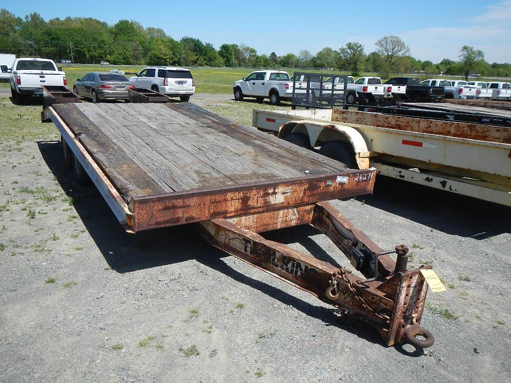 1984 TRAIL KING 21' EQUIPMENT TRAILER,  PINTLE HITCH, 16' DECK, 5' DOVETAIL